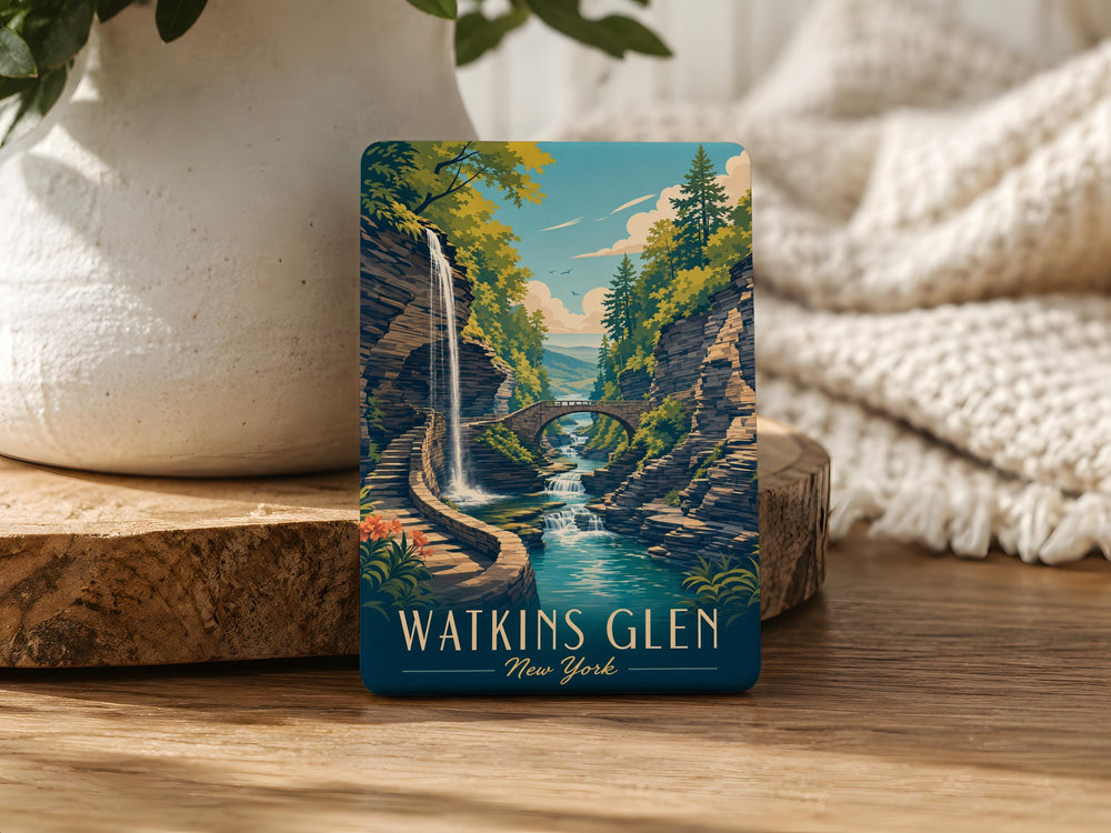 Watkins Glen State Park Fridge Magnet, New York Gorge Trails Souvenir Magnet, Finger Lakes Travel Keepsake Magnet