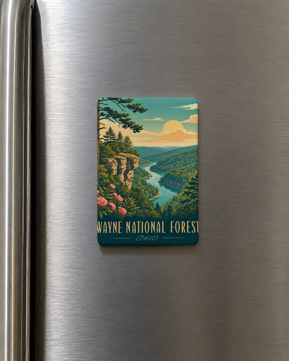 Wayne National Forest Fridge Magnet, Ohio National Forest Souvenir, Hiking Camping Nature Travel Keepsake Magnet