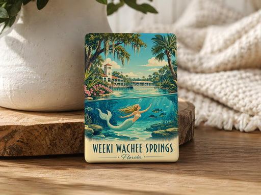 Weeki Wachee Springs Fridge Magnet Florida Roadside Attraction Souvenir Mermaid Spring Park Gift Travel Keepsake