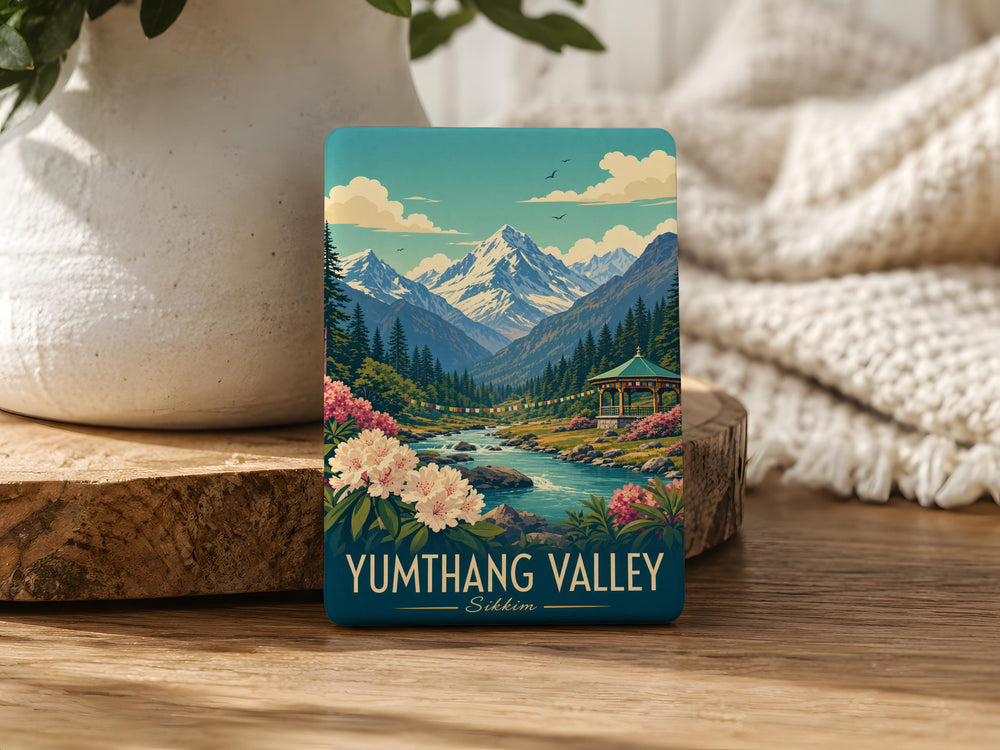 Yumthang Valley Fridge Magnet, Sikkim India Himalayan Valley Souvenir Magnet, Scenic Travel Keepsake Refrigerator Magnet