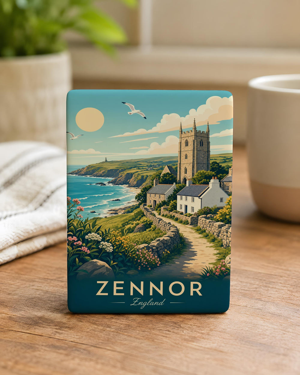 Zennor England Fridge Magnet, Zennor Village Souvenir Magnet, Cornwall UK Travel Gift, English Village Keepsake Magnet